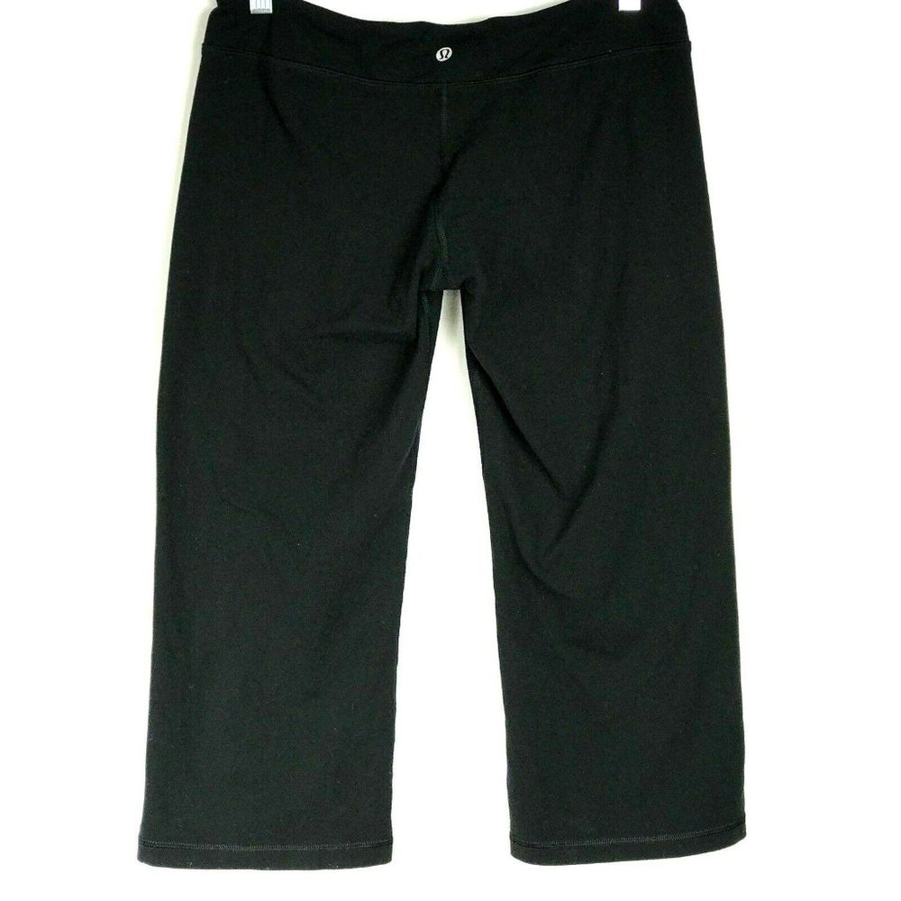 Lululemon Crop Capri Pants Black Snap Wide Leg